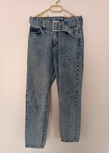 Kadın Kemerli Denim Pantolon
