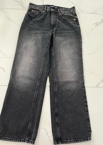 Stradivarius Gri Regular Fit Denim Kadın Pantolon