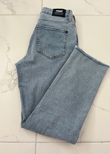 Kadın Gri Midi Boy Denim Jean