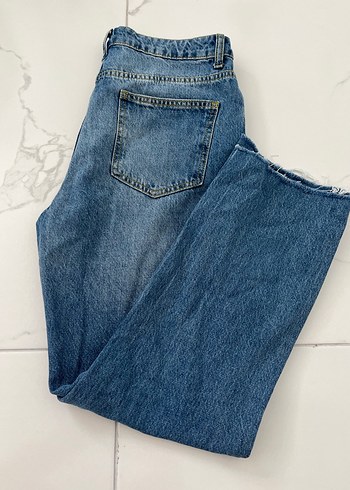 Gri Midi Boy Rahat Kesim Kadın Kot Pantolon