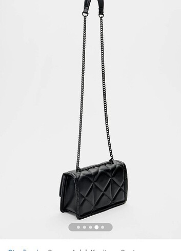 Beden siyah Renk Stradivarius Çapraz Askılı Kapitone Çanta