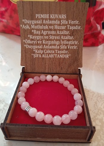 Pembe Kuvars Boncuklu Bohem Bileklik