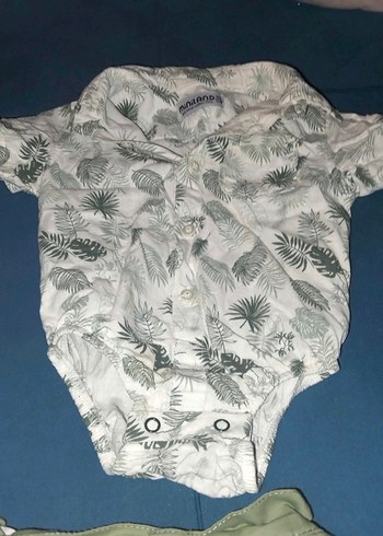 9 Ay Beden 80 cm erkek bebek alt üst takım haki renk 9-12 ay