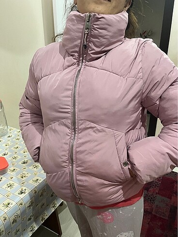 s Beden pembe Renk BERSHKA şişme mont