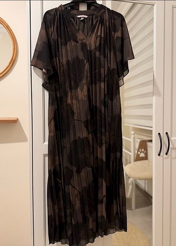 Şeffaf Bağlamalı Siyah Uzun Elbise - Görsel 3