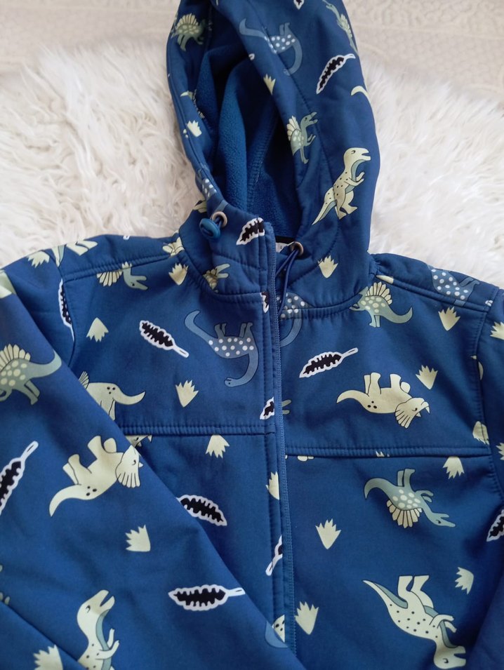 Kapüşonlu Erkek Çocuk Dinozor Desenli Yağmurluk - Görsel 2