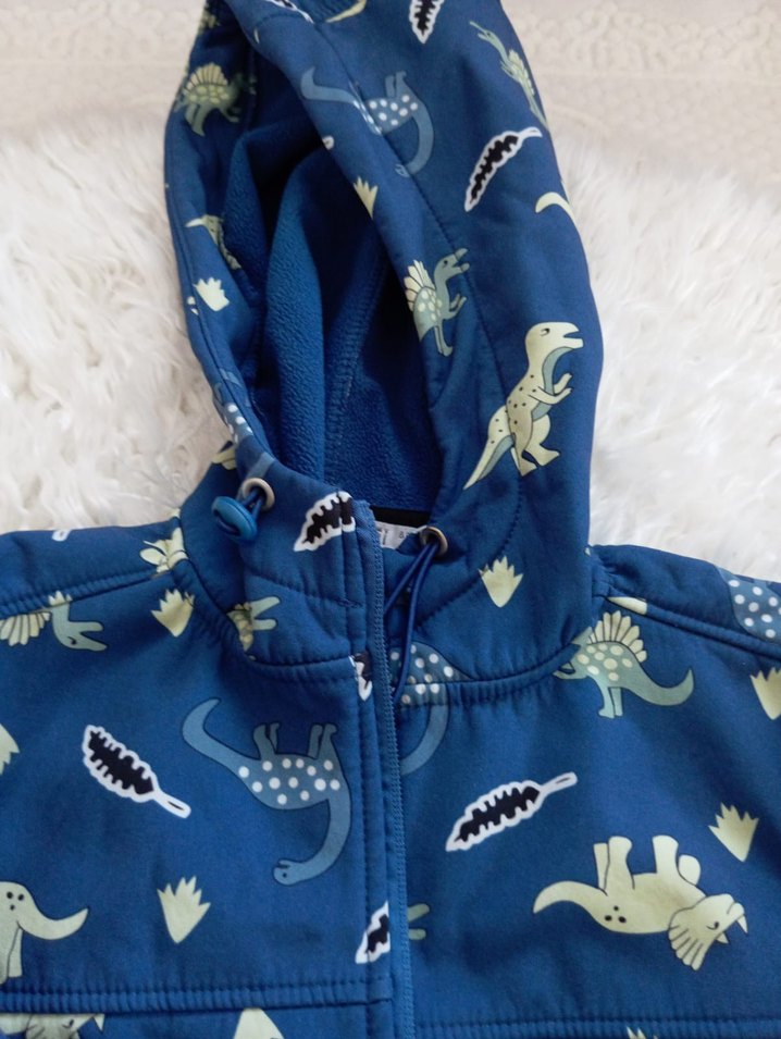 Kapüşonlu Erkek Çocuk Dinozor Desenli Yağmurluk - Görsel 3