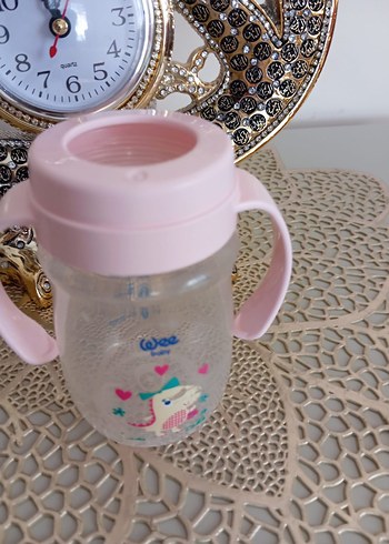 Pembe Bebek Biberonu ve Emzik Tutucu - Görsel 4