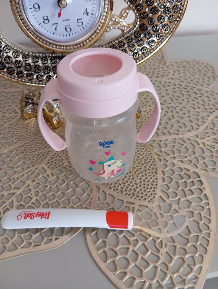 Pembe Bebek Biberonu ve Emzik Tutucu - Görsel 3