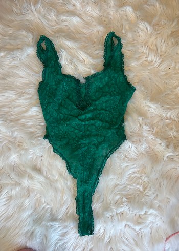 Yeşil Dantel Bohem Kadın Body