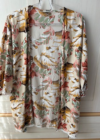s Beden Bohem Çok Renkli Midi Kimono