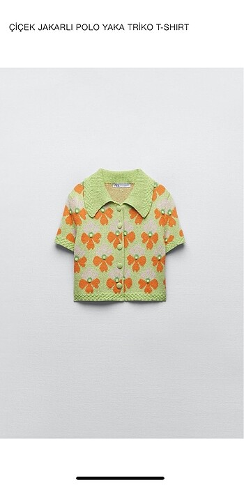 Zara Çiçek Jakarlı Triko T-Shirt