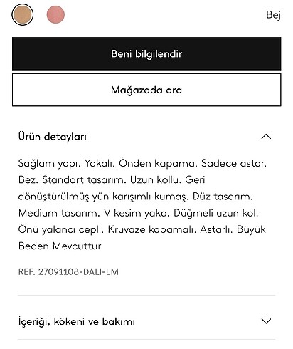 xs Beden camel Renk Mango yün kaban
