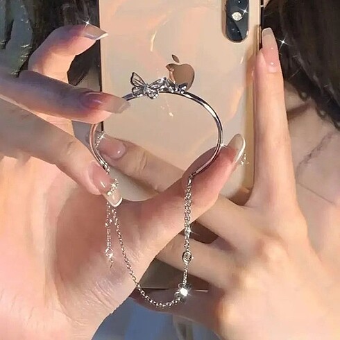 Sheinside Shein Çift Katman Kelebek Bilezik
