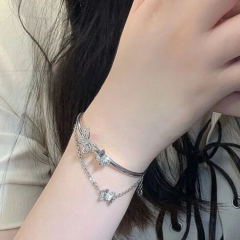 Shein Çift Katman Kelebek Bilezik