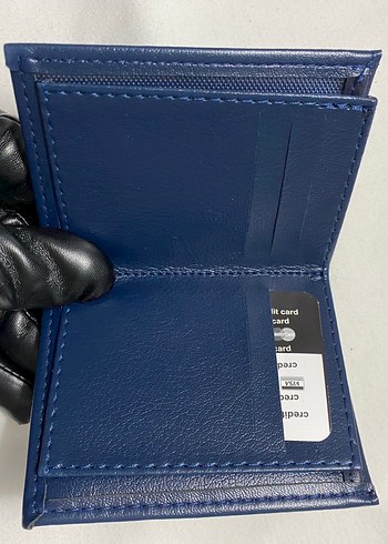 Lacivert Deri Erkek Cüzdanı - Görsel 2