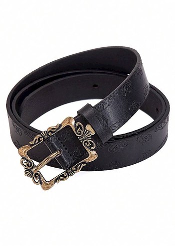 Vintage Siyah Deri Kemer - Görsel 2