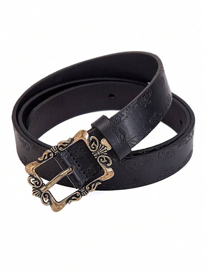 Vintage Siyah Deri Kemer - Görsel 5