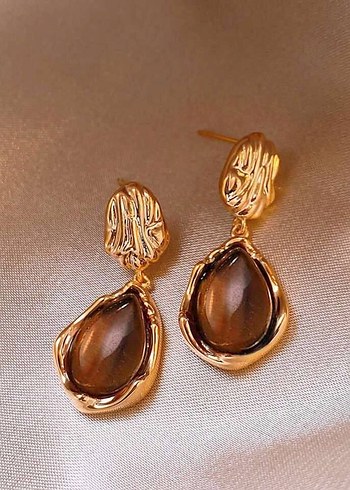 Kahverengi Boncuklu Etnik Midi Küpe - Görsel 4