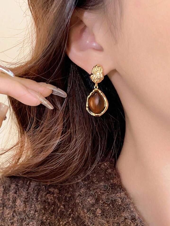 Kahverengi Boncuklu Etnik Midi Küpe - Görsel 2