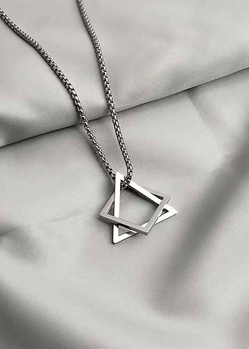 Gri Zincir Detaylı Minimalist Midi Kolye - Görsel 5