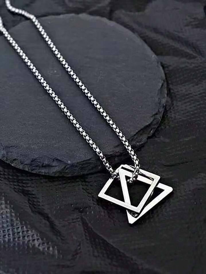 Gri Zincir Detaylı Minimalist Midi Kolye - Görsel 3