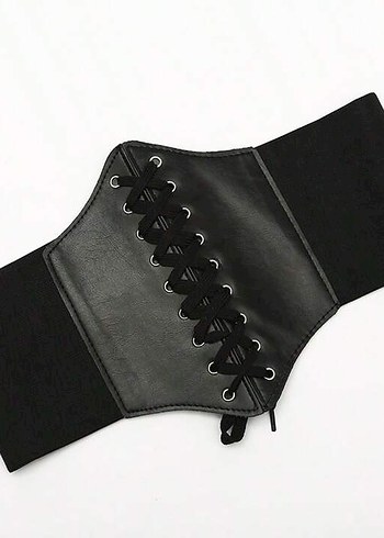 Siyah Deri Gotik Korse Kemer - Görsel 7