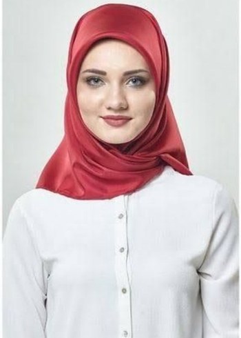 Beyaz Saten Kadın Başörtüsü
