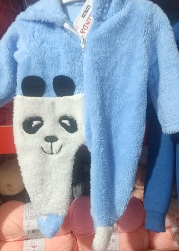 Mavi Kürklü Erkek Bebek Tulum - Görsel 3