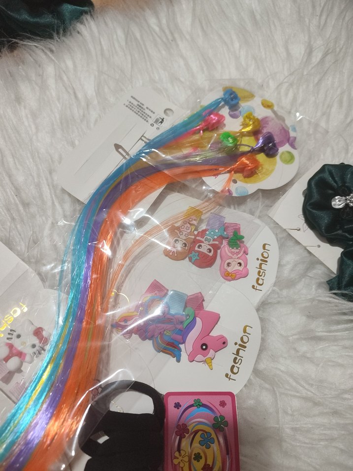 7 li Renkli Pop Kültür Çocuk Toka ve Bant Seti - Görsel 4