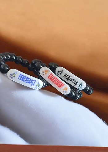Siyah Boncuklu Spor Taraftar Takım Tarz Bileklikler - Görsel 2