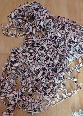 10 Metre Bohem Dalgalı Sarı Dantel Şerit - Görsel 11