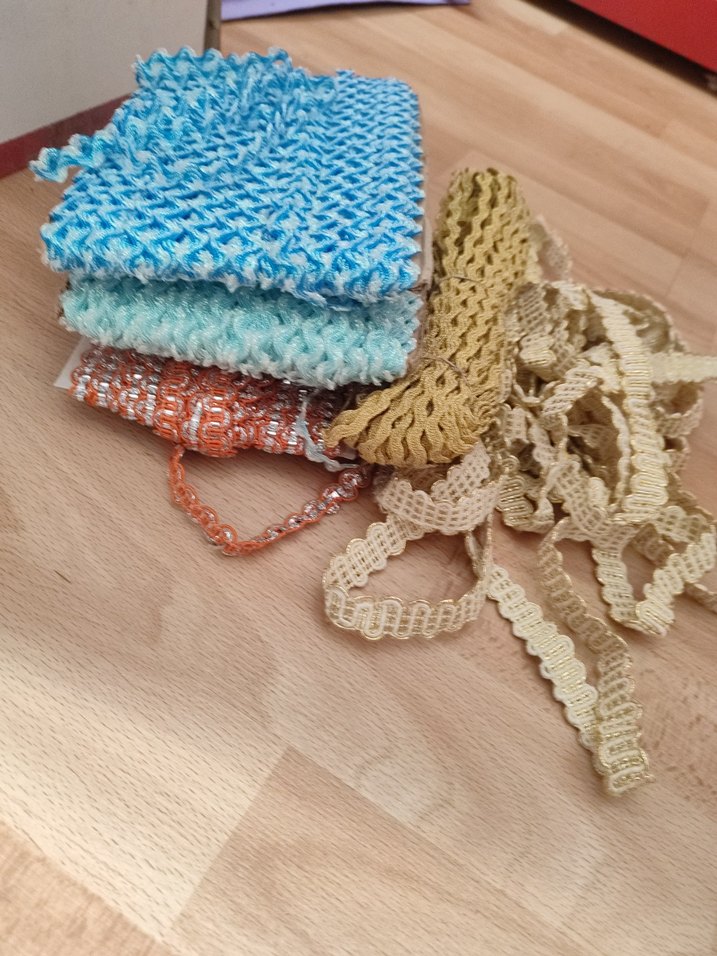 10 Metre Bohem Dalgalı Sarı Dantel Şerit - Görsel 5