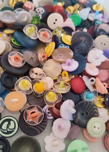 50 Adet Çeşitli Renklerde El İşi Düğmeler - Görsel 5