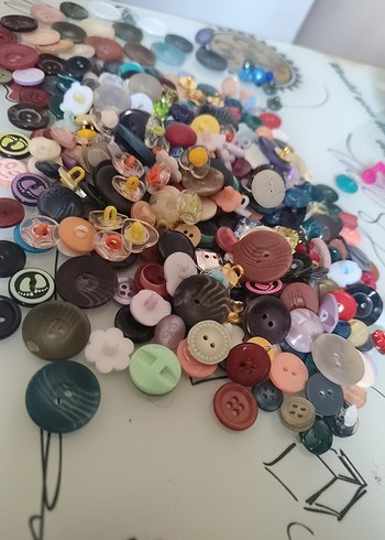 50 Adet Çeşitli Renklerde El İşi Düğmeler - Görsel 7