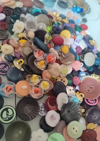 50 Adet Çeşitli Renklerde El İşi Düğmeler - Görsel 6