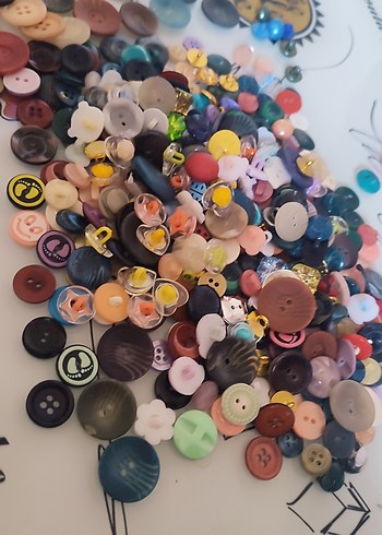 50 Adet Çeşitli Renklerde El İşi Düğmeler - Görsel 3