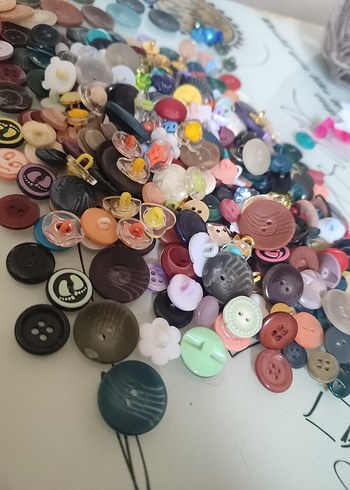 50 Adet Çeşitli Renklerde El İşi Düğmeler - Görsel 8