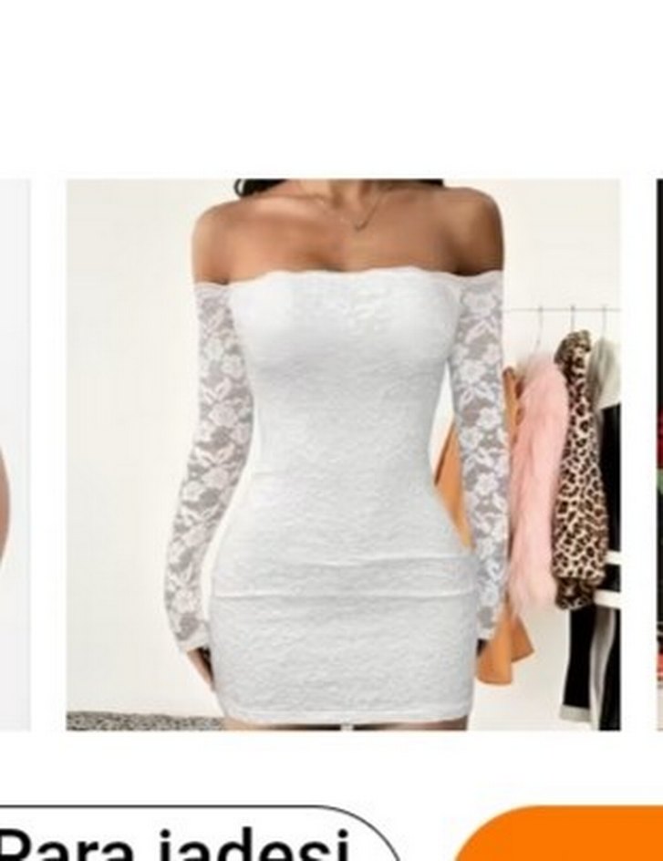 Dantelli Straplez Beyaz Mini Elbise - Görsel 2