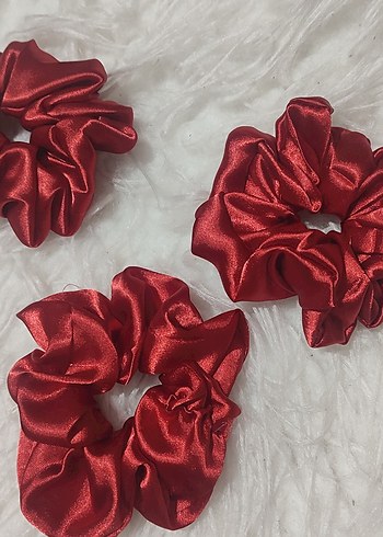 Renkli Saten Elastik Saç Tokaları 3'lü Set - Görsel 3