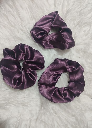 Renkli Saten Elastik Saç Tokaları 3'lü Set - Görsel 7