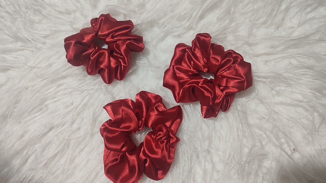 Renkli Saten Lastikli Saç Tokaları - Görsel 3