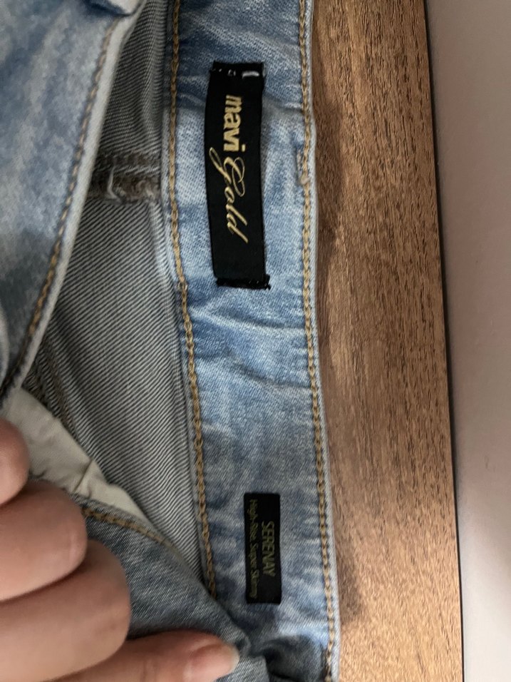 Mavi  Yüksek Bel Denim Jean — görsel 6/7