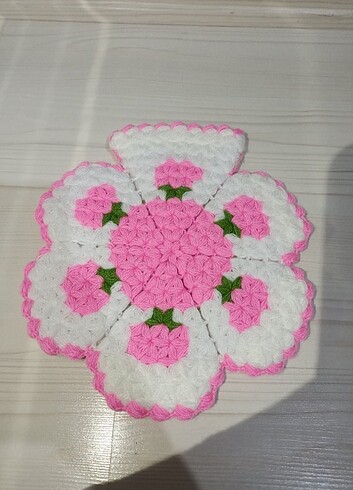 Pembe çiçekli kese lif