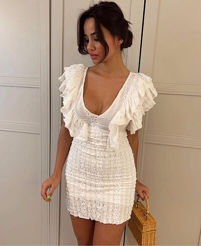 Zara güpürlü mini elbise