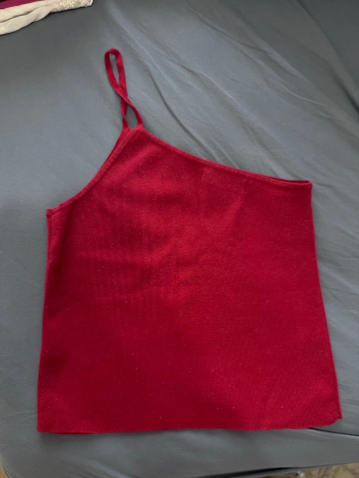 Kırmızı Tek Askılı Kadın Atlet - Görsel 4