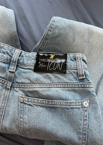 Gri Bol Kesim Midi Denim Kadın Kot Pantolon - Görsel 5