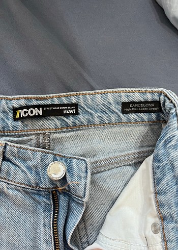Gri Bol Kesim Midi Denim Kadın Kot Pantolon - Görsel 3