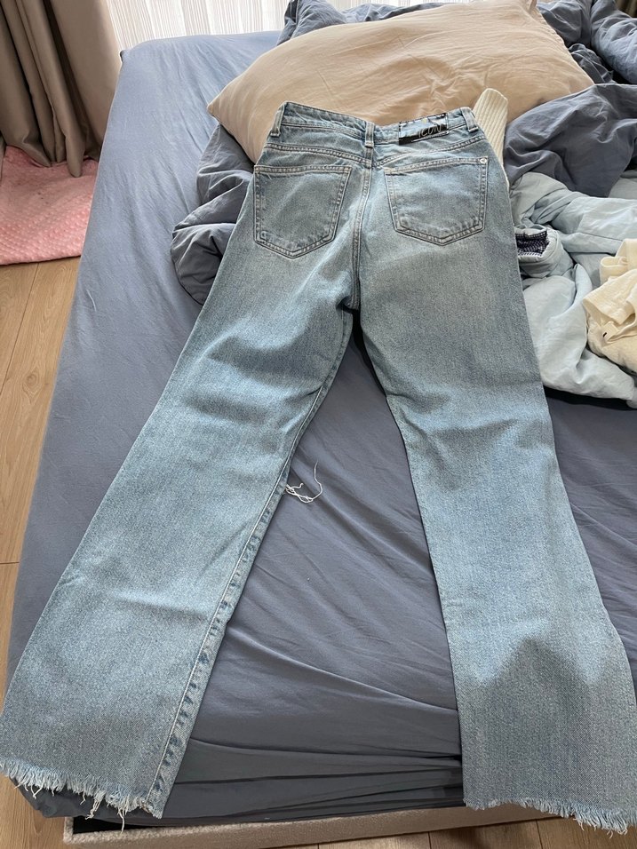 Gri Bol Kesim Midi Denim Kadın Kot Pantolon - Görsel 4