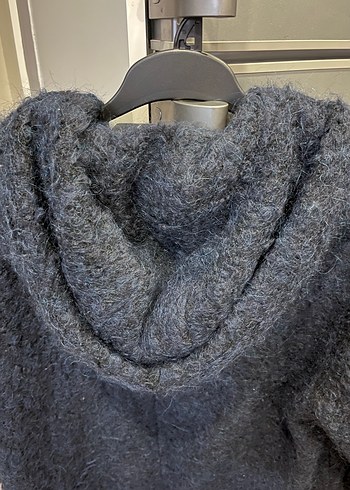 Kürklü Mavi Midi peluş kaban - Görsel 6